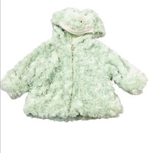 Maison Chic Light Green Furry Infant Jacket Coat